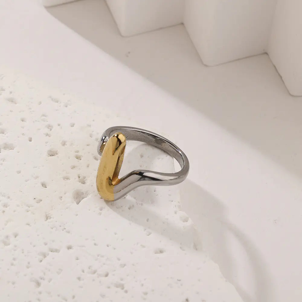 Stainless Steel Special-Shaped Two-Color Ring