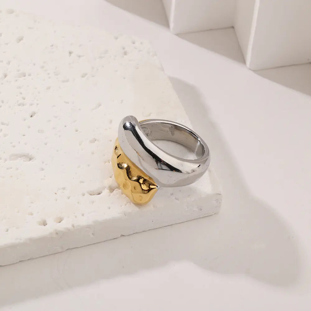 Hammered Snake Stainless Steel Ring