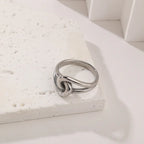 Light Luxury Stainless Steel Line Cross Ring
