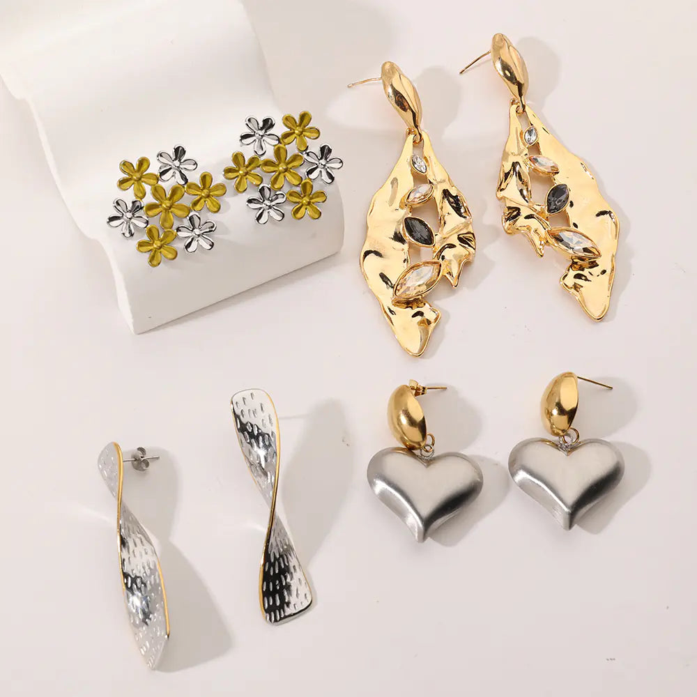 Fashionable Snowflake Stainless Steel Earrings