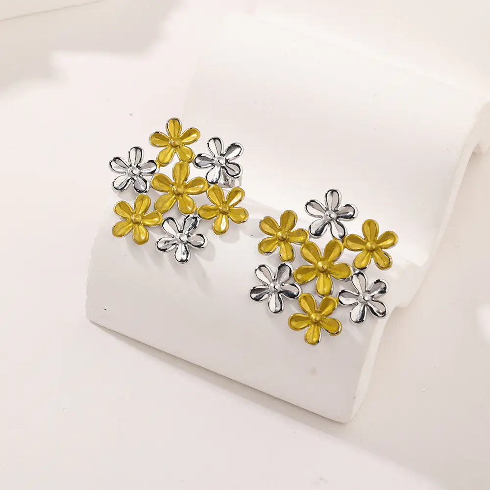 Fashionable Snowflake Stainless Steel Earrings
