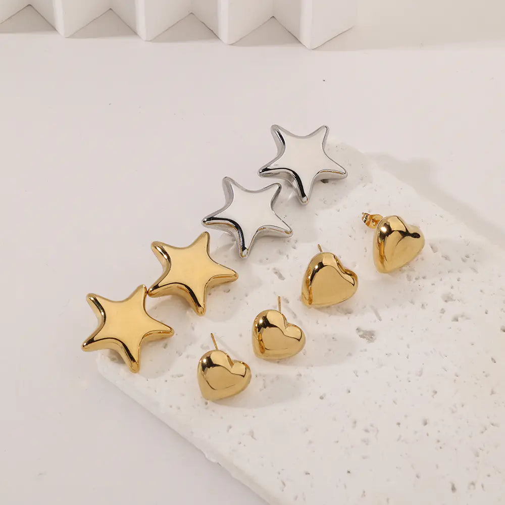 Hypoallergenic Stainless Steel Heart Earrings
