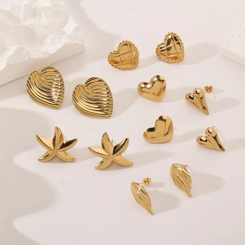 Fashionable Cute Leaf Shape Earrings Stainless Steel