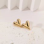 Stainless Steel V-Shaped Heart Stud