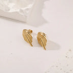 Fashionable Cute Leaf Shape Earrings Stainless Steel