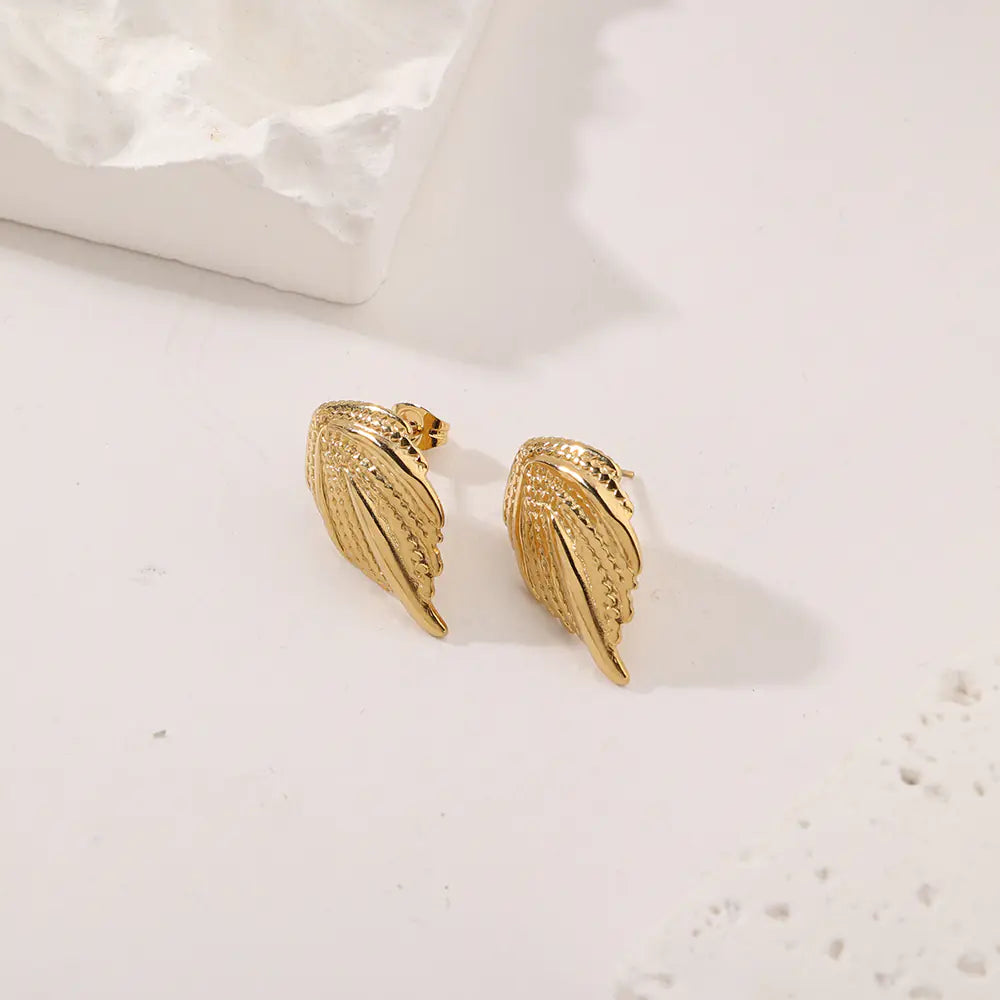 Fashionable Cute Leaf Shape Earrings Stainless Steel