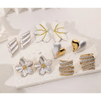 Fashion Stainless Steel Flower Non-fading Unique Earring