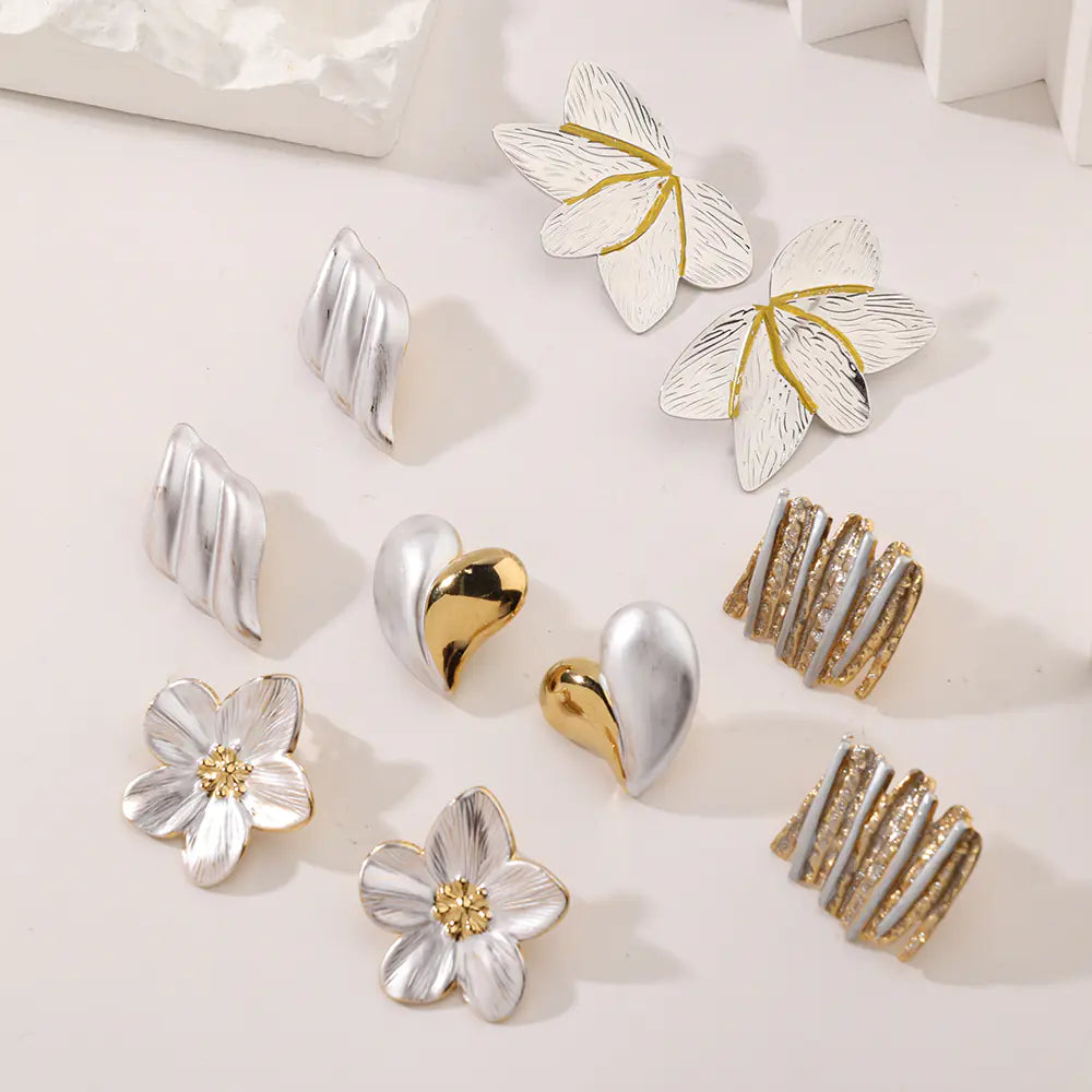 Fashion Stainless Steel Flower Non-fading Unique Earring