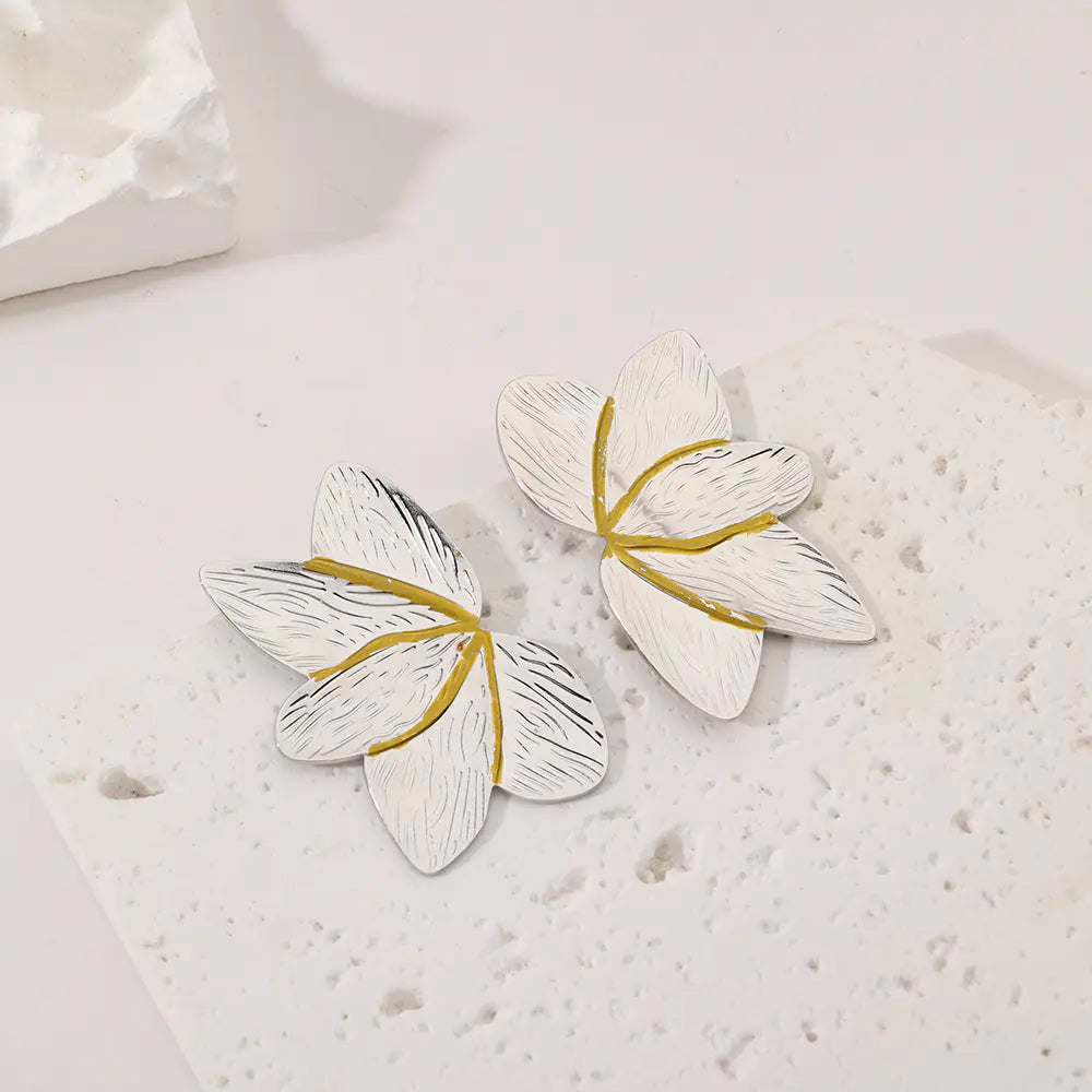 Fashion Stainless Steel Flower Non-fading Unique Earring