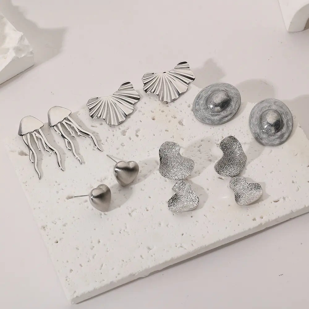 Stylish Stainless Steel Waterproof Jellyfish Coral Earrings