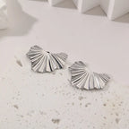 Stainless Steel Wrinkle Texture Bowknot Jewelry Dainty Earrings