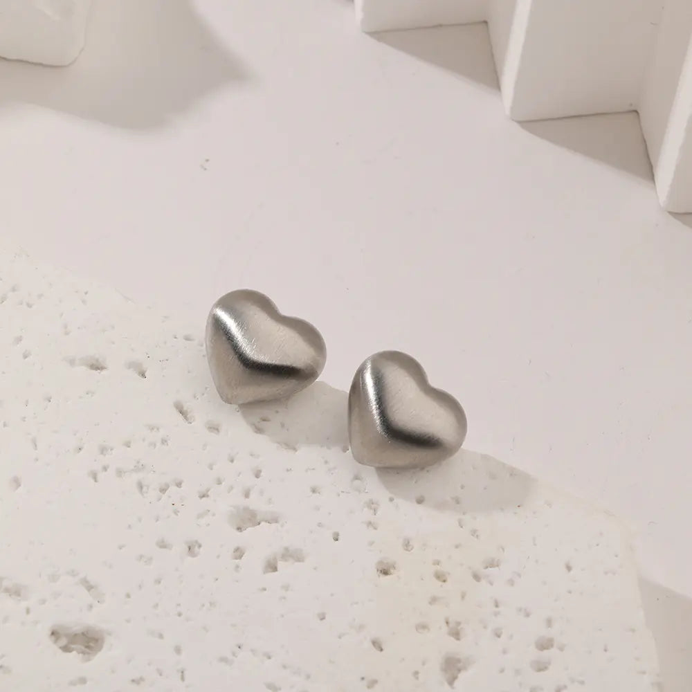 Fashion Heart Exaggerated Earrings Stainless Steel Jewelry