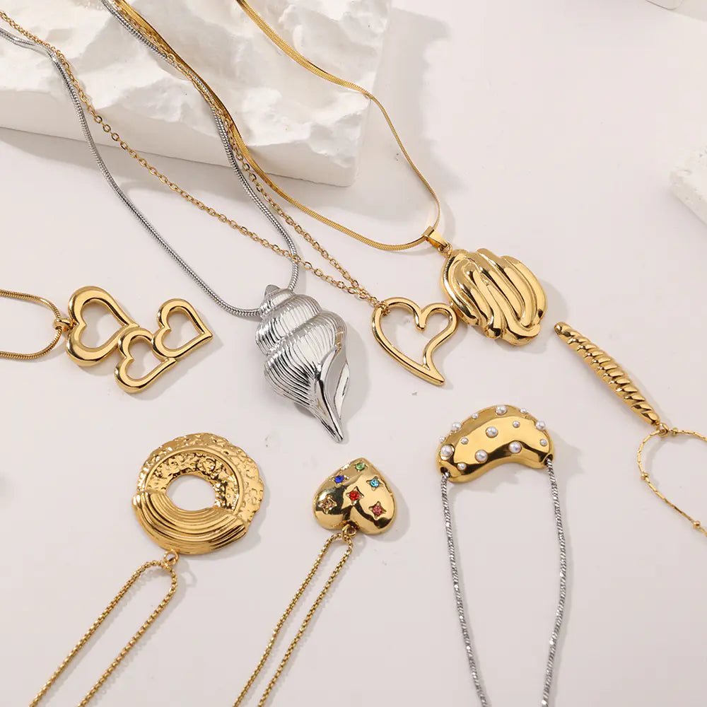 Irregular Heart Shape Stainless Steel Necklace Hot Sale