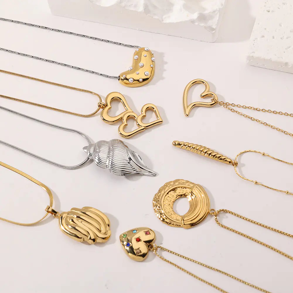 Gold Plated Stainless Steel Circle Necklace