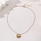 Stainless Steel Heart Shape Gemstones Necklace