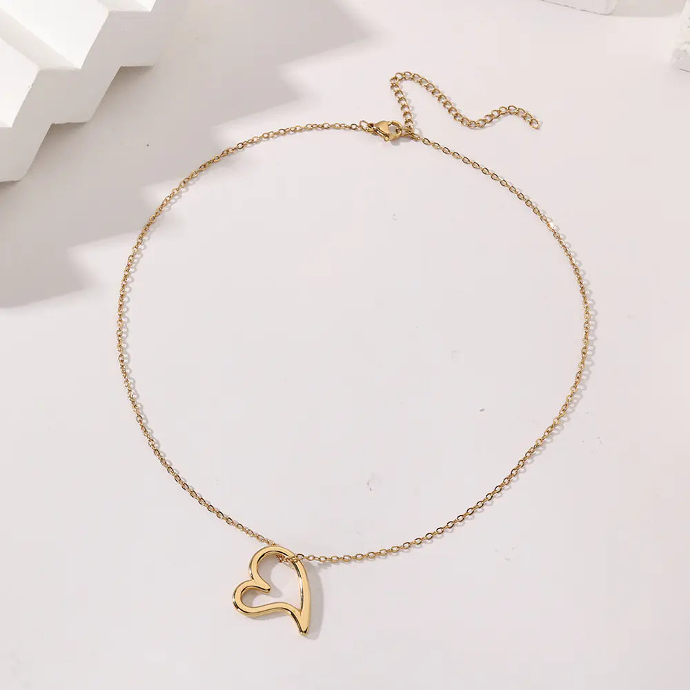 Irregular Heart Shape Stainless Steel Necklace Hot Sale