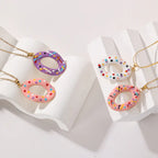 Stainless Steel Enamel Doughnut Necklace