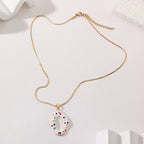 Stainless Steel Enamel Doughnut Necklace