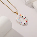 Stainless Steel Enamel Doughnut Necklace