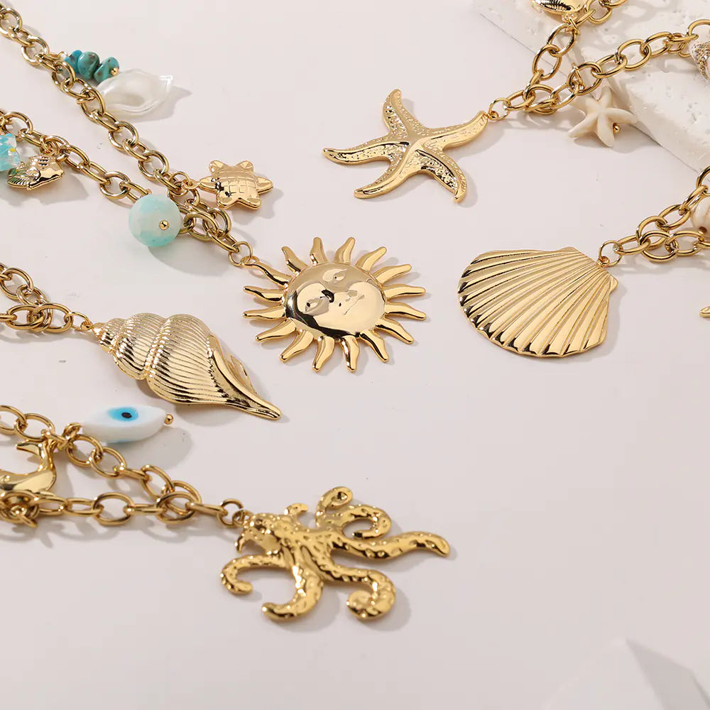Good Quality Stainless Steel Sun Pendant Necklace