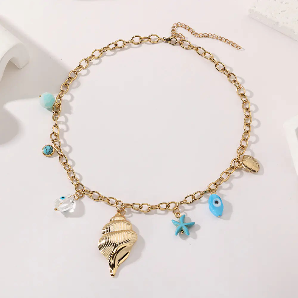 Sea Conch Design Stainless Steel Necklace