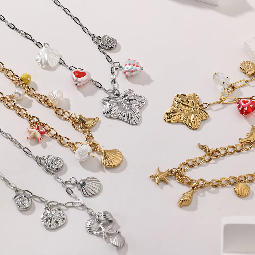 Stainless Steel Maple Leaf Design Necklace