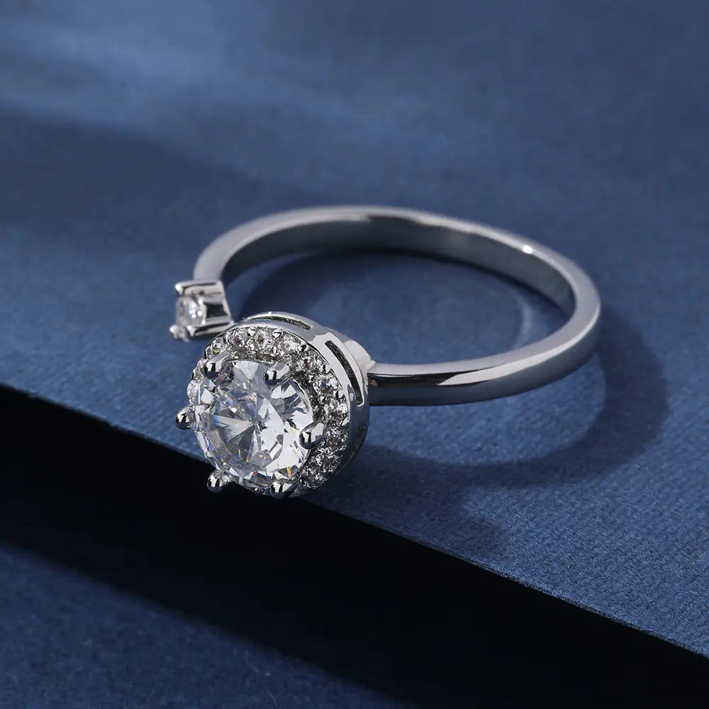 Fashion Adjustable Spin Stress Relief Diamond Ring