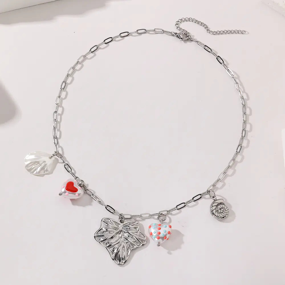 Stainless Steel Maple Leaf Design Necklace