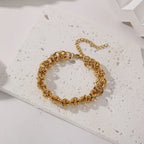 Dubai Gold Plated Chunky Geometric Irregular Circle Cross Bracelet