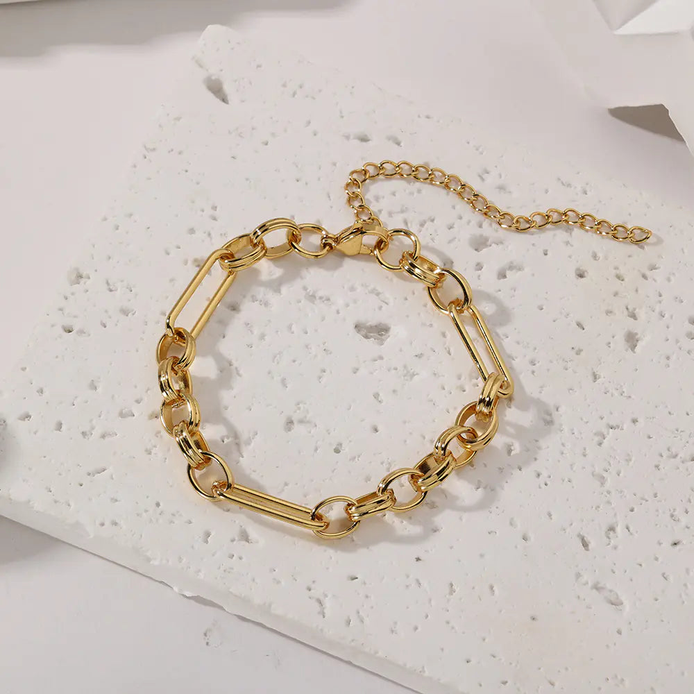 Gold Stainless Steel Circle Bracelet