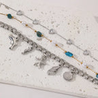 Trendy Fashion Stainless Steel Non-tarnish Pearl Link Bracelet