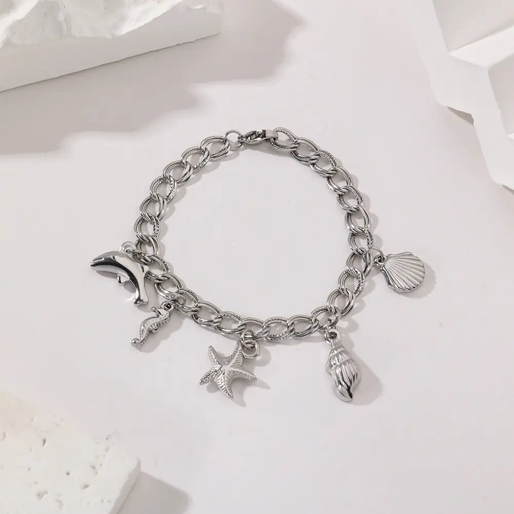 Beach Foot Retro Sea Star Conch Shell Fashion Bracelet