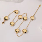 Stainless Steel Flat Ball Adjustable Necklace