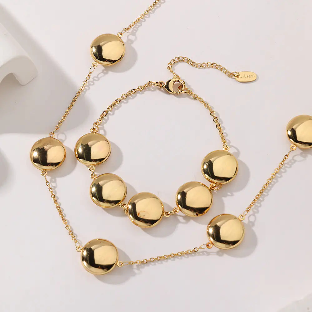 Gold Stainless Steel Little Stone Bracelet