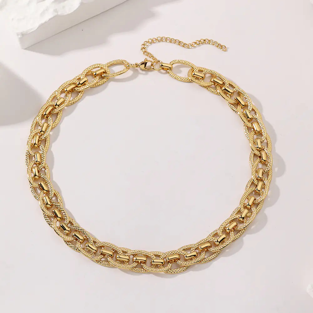 Stainless Steel Buckle Necklace Adjustable