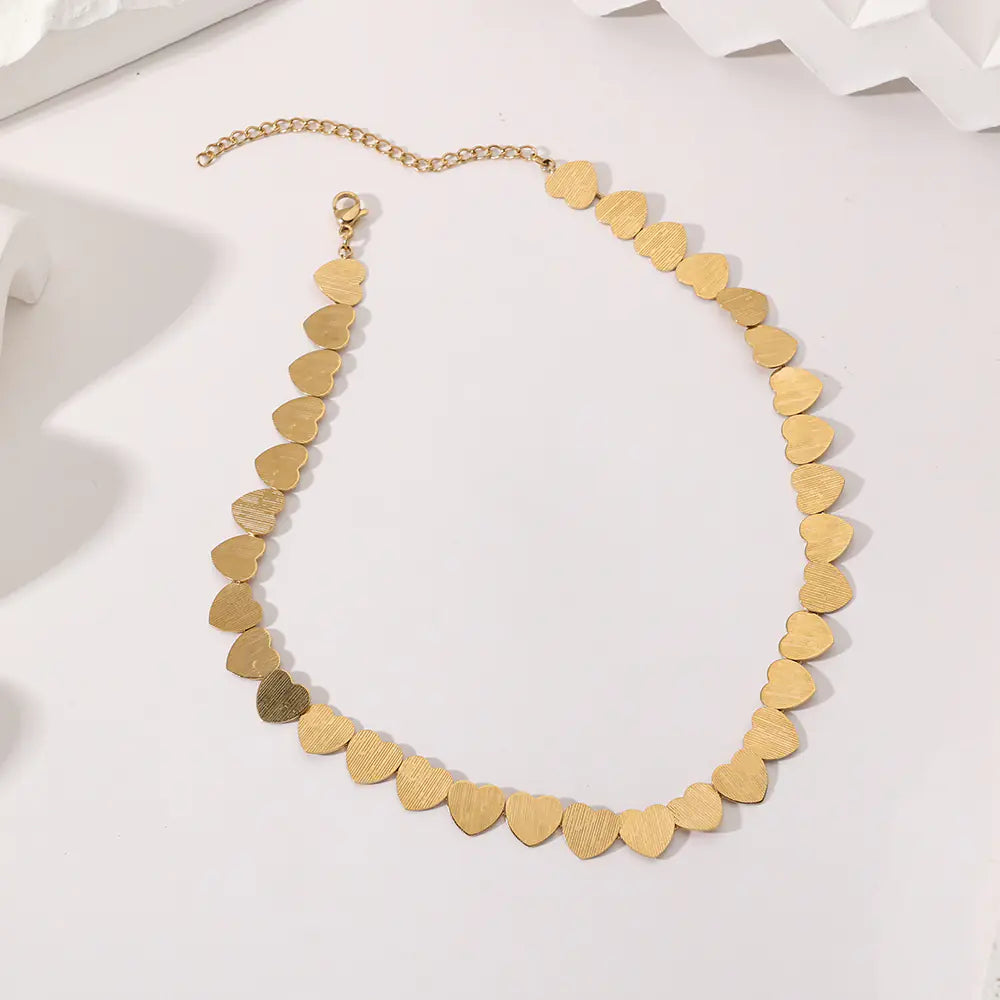 Stainless Steel Heart Necklace Clavicle Chain