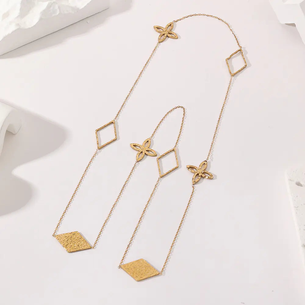 Diamond Clover Stainless Steel Chain