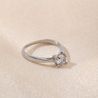 Trendy Stainless Steel Crystal Engagement Ring