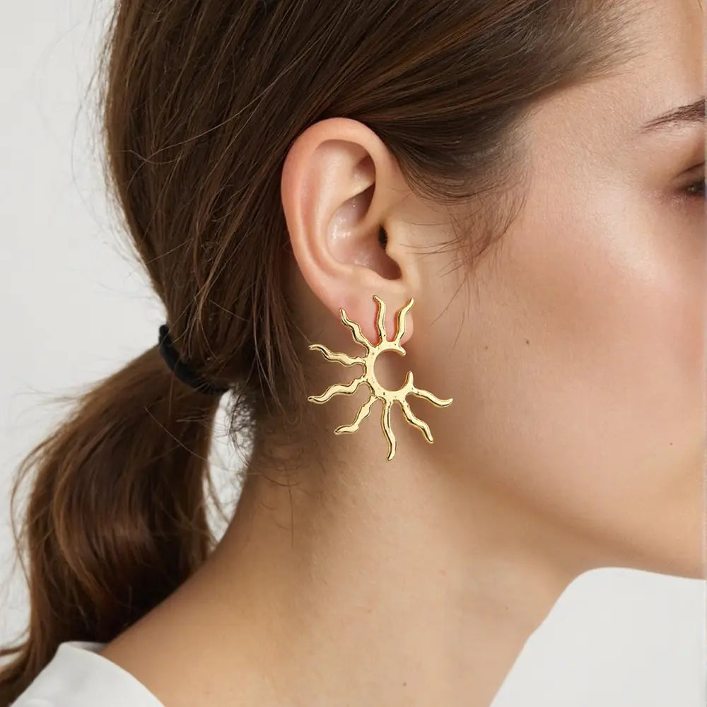 Stainless Steel Coral C Shape Earrings
