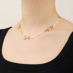 316L Stainless Steel Butterfly Bow Necklaces