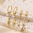 Brass Zircon Stud Earrings