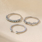 Luxury Dainty Moonstone Opal Eternity Ring