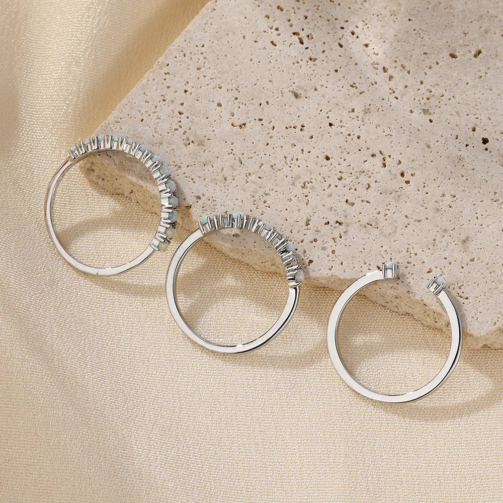 Luxury Dainty Adjustable Moonstone Opal Ring