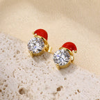 925 Sterling Silver Christmas Design Moissanite Earrings