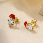 925 Sterling Silver Christmas Design Moissanite Earrings
