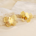 Stylish Double Layers Petal Embedded Earrings