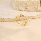 Hot Stainless Steel Flower Adjustable Ring