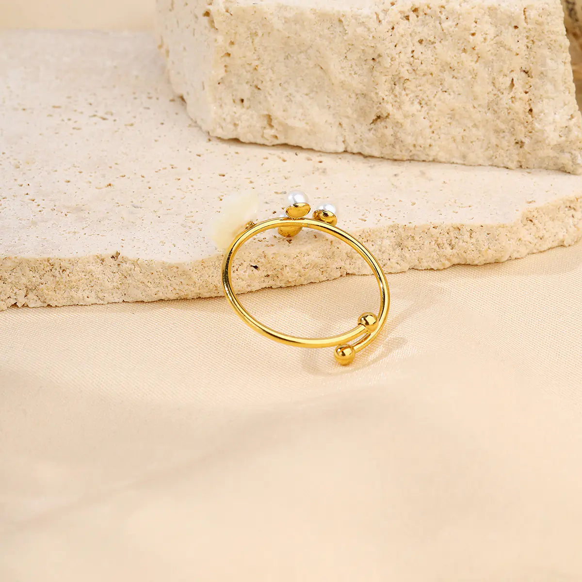 Hot Stainless Steel Flower Adjustable Ring