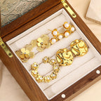 Stylish Double Layers Petal Embedded Earrings