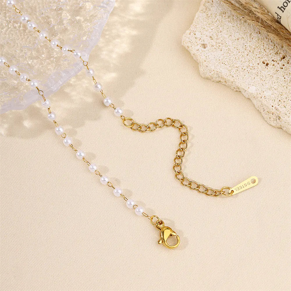 Stainless Steel Glossy Bow Design Necklace